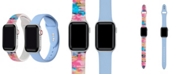Posh Tech Men's and Women's Pink Tie-Dye Periwinkle Blue and Pink 2 Piece Silicone Band for Apple Watch 38mm